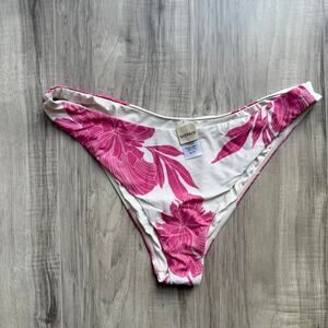 L*SPACE Floral Bikini Bottom White Pink Women’s XL